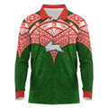 Personalized South Sydney Rabbitohs Long Sleeve Polo Shirt Polynesian Tribal Pattern Style