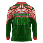 Personalized South Sydney Rabbitohs Long Sleeve Polo Shirt Polynesian Tribal Pattern Style