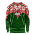 Personalized South Sydney Rabbitohs Long Sleeve Shirt Polynesian Tribal Pattern Style