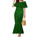 Personalized South Sydney Rabbitohs Mermaid Dress Polynesian Tribal Pattern Style