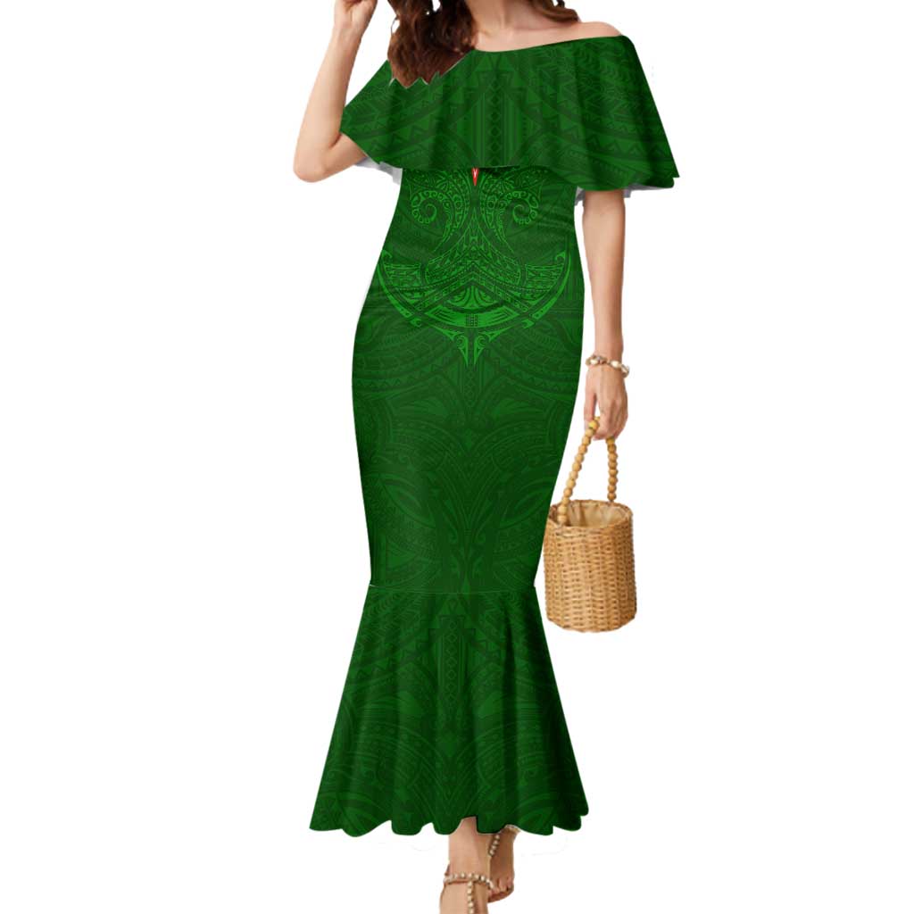 Personalized South Sydney Rabbitohs Mermaid Dress Polynesian Tribal Pattern Style