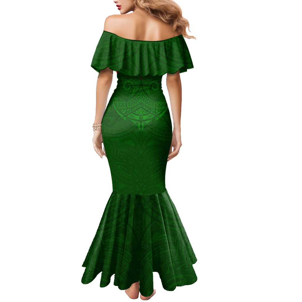 Personalized South Sydney Rabbitohs Mermaid Dress Polynesian Tribal Pattern Style