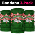 Personalized South Sydney Rabbitohs Neck Gaiter Polynesian Tribal Pattern Style