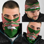 Personalized South Sydney Rabbitohs Neck Gaiter Polynesian Tribal Pattern Style