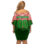 Personalized South Sydney Rabbitohs Off Shoulder Short Dress Polynesian Tribal Pattern Style