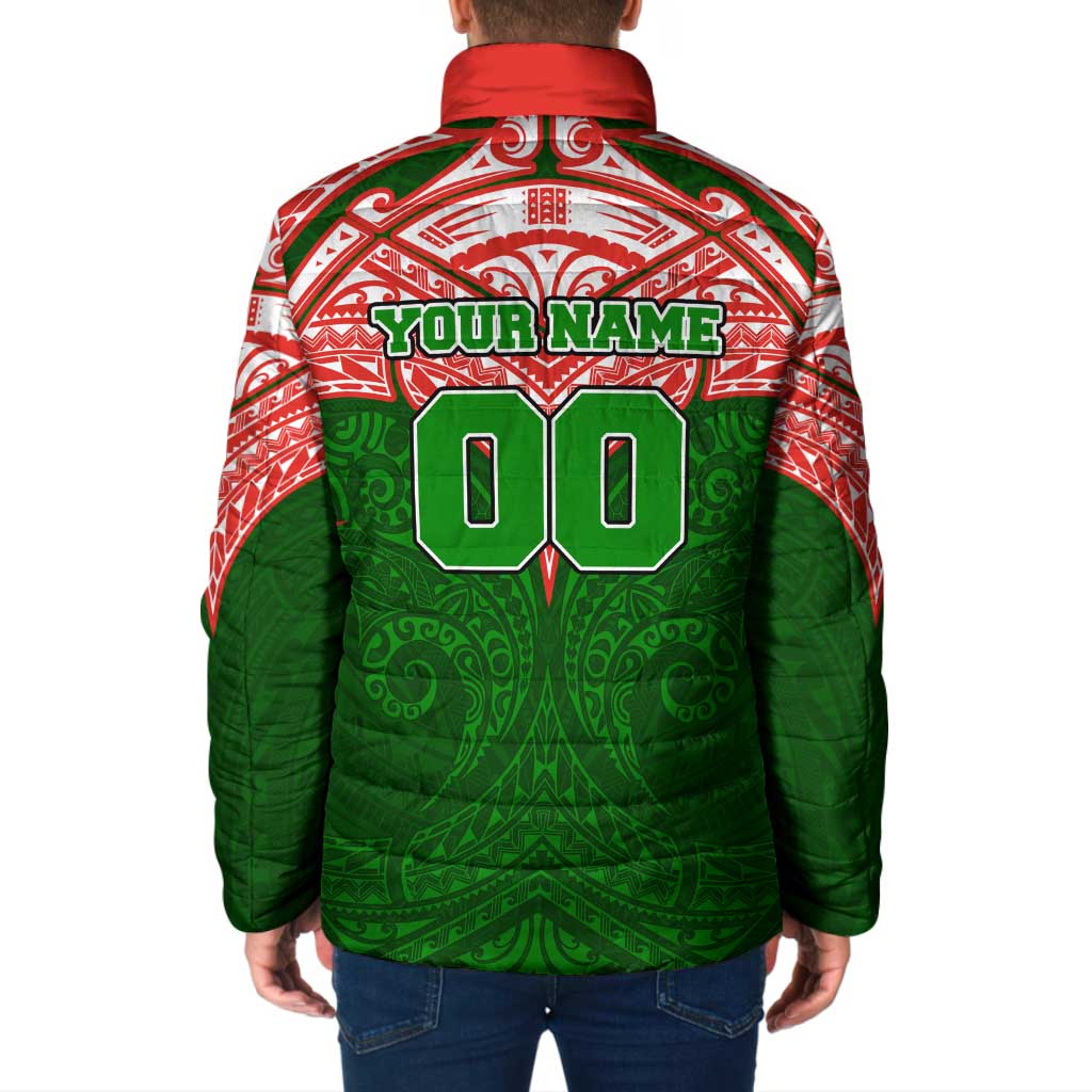 Personalized South Sydney Rabbitohs Padded Jacket Polynesian Tribal Pattern Style