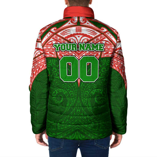 Personalized South Sydney Rabbitohs Padded Jacket Polynesian Tribal Pattern Style