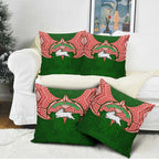 Personalized South Sydney Rabbitohs Pillow Cover Polynesian Tribal Pattern Style