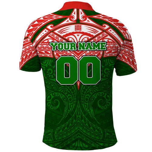 Personalized South Sydney Rabbitohs Polo Shirt Polynesian Tribal Pattern Style