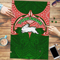 Personalized South Sydney Rabbitohs Puzzle Polynesian Tribal Pattern Style