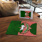 Personalized South Sydney Rabbitohs Puzzle Polynesian Tribal Pattern Style
