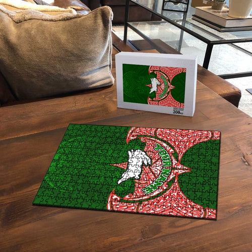 Personalized South Sydney Rabbitohs Puzzle Polynesian Tribal Pattern Style