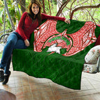 Personalized South Sydney Rabbitohs Quilt Polynesian Tribal Pattern Style