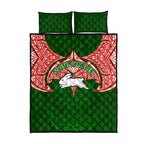Personalized South Sydney Rabbitohs Quilt Bed Set Polynesian Tribal Pattern Style