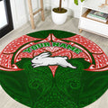 Personalized South Sydney Rabbitohs Round Carpet Polynesian Tribal Pattern Style