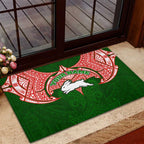 Personalized South Sydney Rabbitohs Rubber Doormat Polynesian Tribal Pattern Style