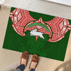 Personalized South Sydney Rabbitohs Rubber Doormat Polynesian Tribal Pattern Style
