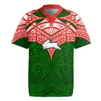 Personalized South Sydney Rabbitohs Rugby Jersey Polynesian Tribal Pattern Style