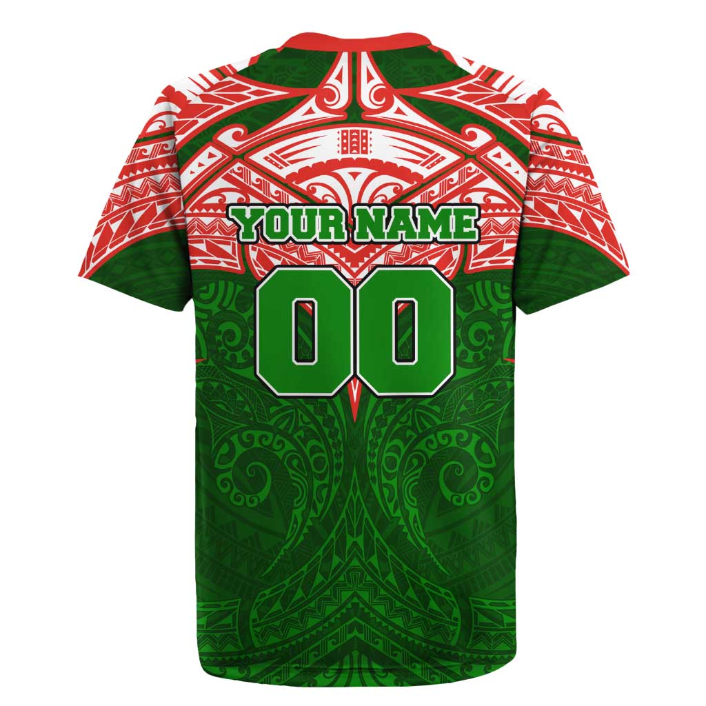 Personalized South Sydney Rabbitohs Rugby Jersey Polynesian Tribal Pattern Style
