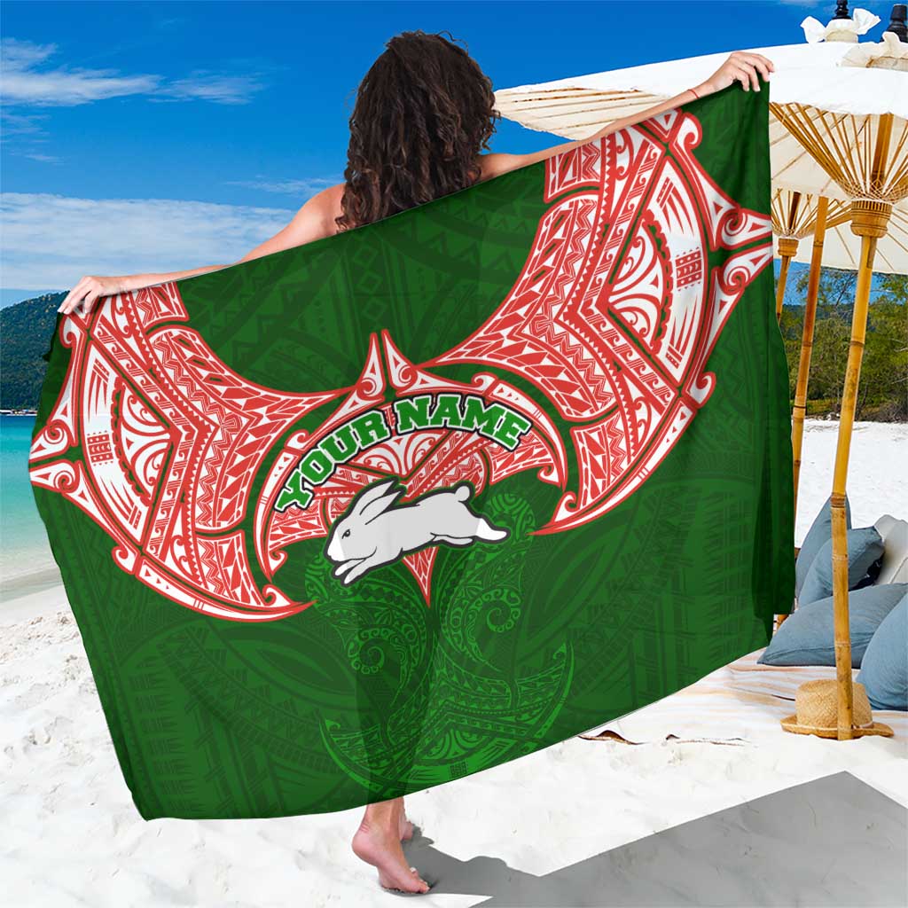 Personalized South Sydney Rabbitohs Sarong Polynesian Tribal Pattern Style