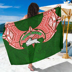 Personalized South Sydney Rabbitohs Sarong Polynesian Tribal Pattern Style