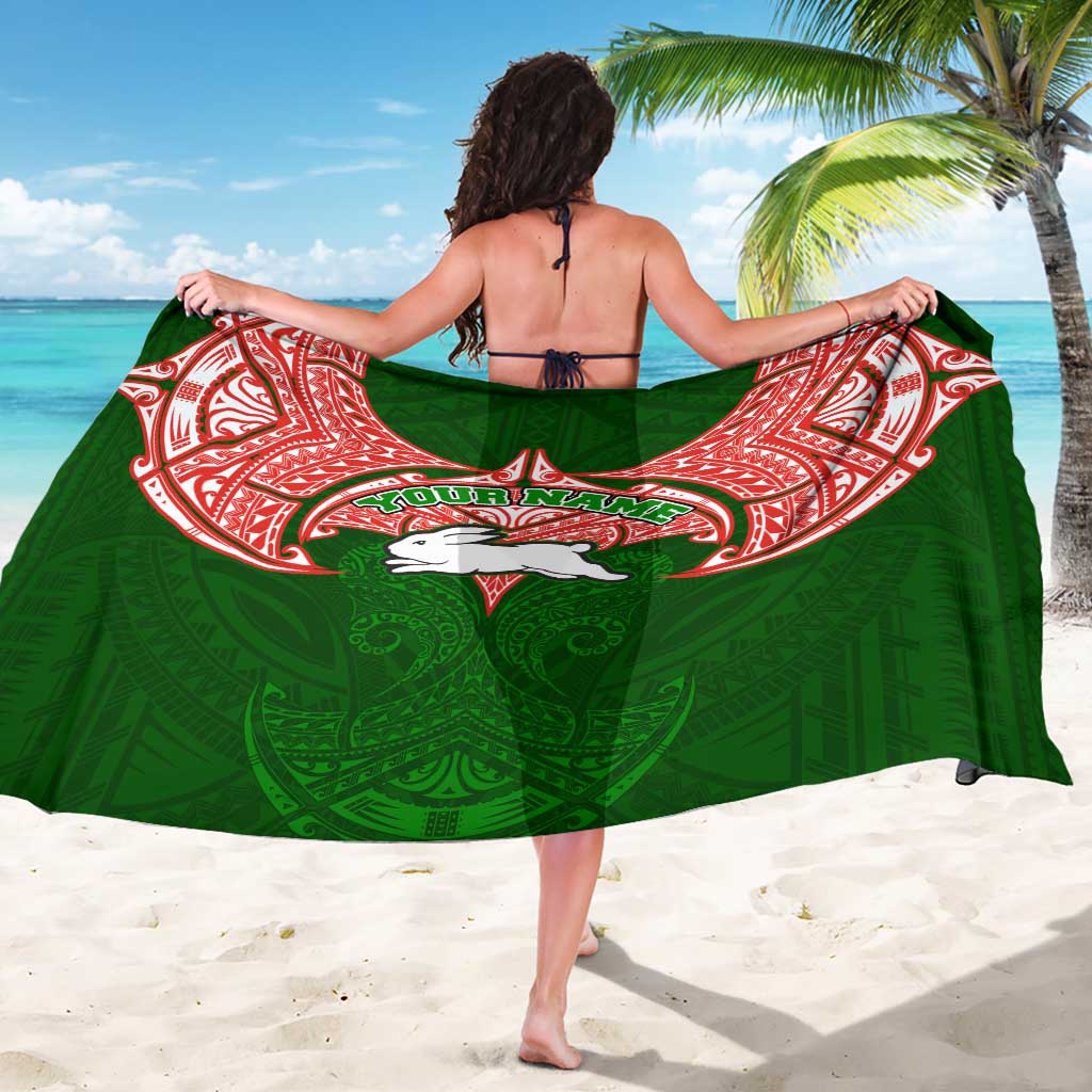 Personalized South Sydney Rabbitohs Sarong Polynesian Tribal Pattern Style