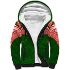 Personalized South Sydney Rabbitohs Sherpa Hoodie Polynesian Tribal Pattern Style