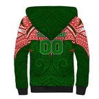 Personalized South Sydney Rabbitohs Sherpa Hoodie Polynesian Tribal Pattern Style