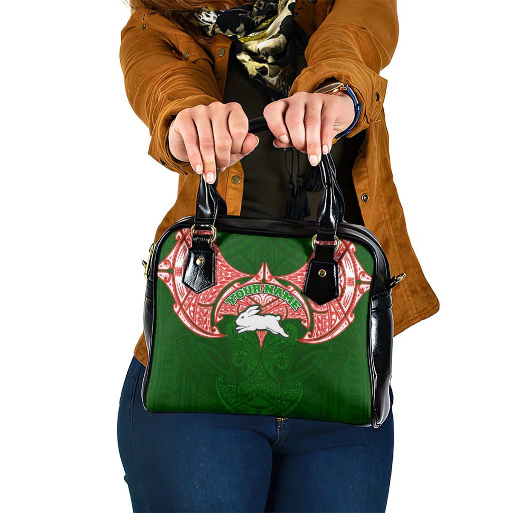 Personalized South Sydney Rabbitohs Shoulder Handbag Polynesian Tribal Pattern Style
