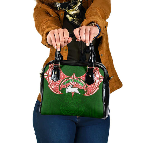 Personalized South Sydney Rabbitohs Shoulder Handbag Polynesian Tribal Pattern Style