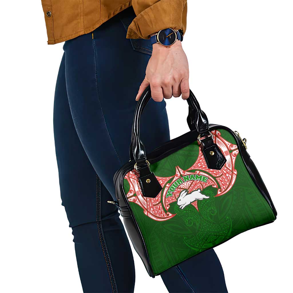 Personalized South Sydney Rabbitohs Shoulder Handbag Polynesian Tribal Pattern Style