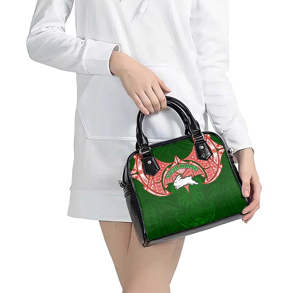 Personalized South Sydney Rabbitohs Shoulder Handbag Polynesian Tribal Pattern Style