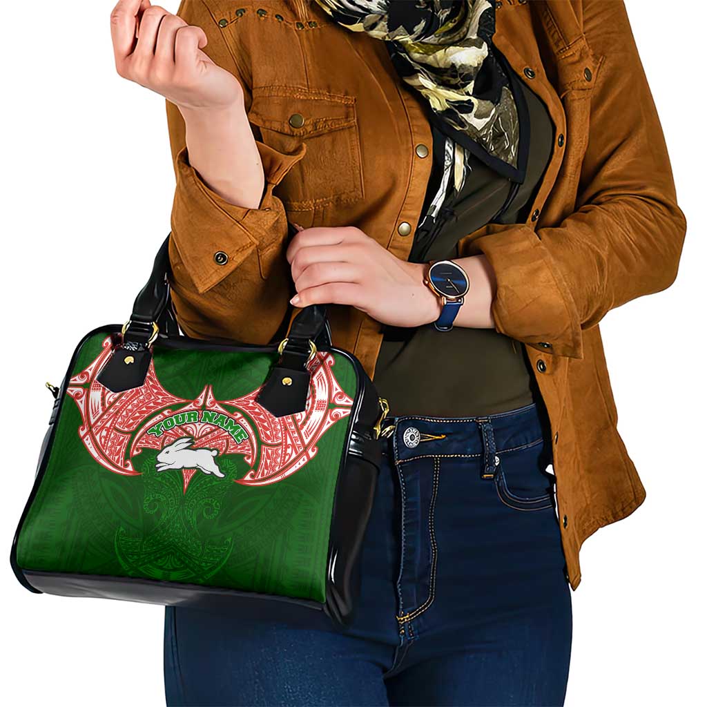 Personalized South Sydney Rabbitohs Shoulder Handbag Polynesian Tribal Pattern Style