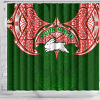 Personalized South Sydney Rabbitohs Shower Curtain Polynesian Tribal Pattern Style