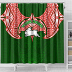 Personalized South Sydney Rabbitohs Shower Curtain Polynesian Tribal Pattern Style