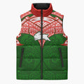 Personalized South Sydney Rabbitohs Sleeveless Puffer Jacket Polynesian Tribal Pattern Style