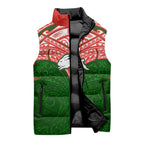 Personalized South Sydney Rabbitohs Sleeveless Puffer Jacket Polynesian Tribal Pattern Style