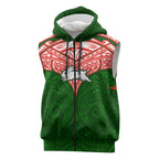Personalized South Sydney Rabbitohs Sleeveless Zip Hoodie Polynesian Tribal Pattern Style