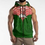 Personalized South Sydney Rabbitohs Sleeveless Zip Hoodie Polynesian Tribal Pattern Style