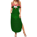 Personalized South Sydney Rabbitohs Summer Maxi Dress Polynesian Tribal Pattern Style