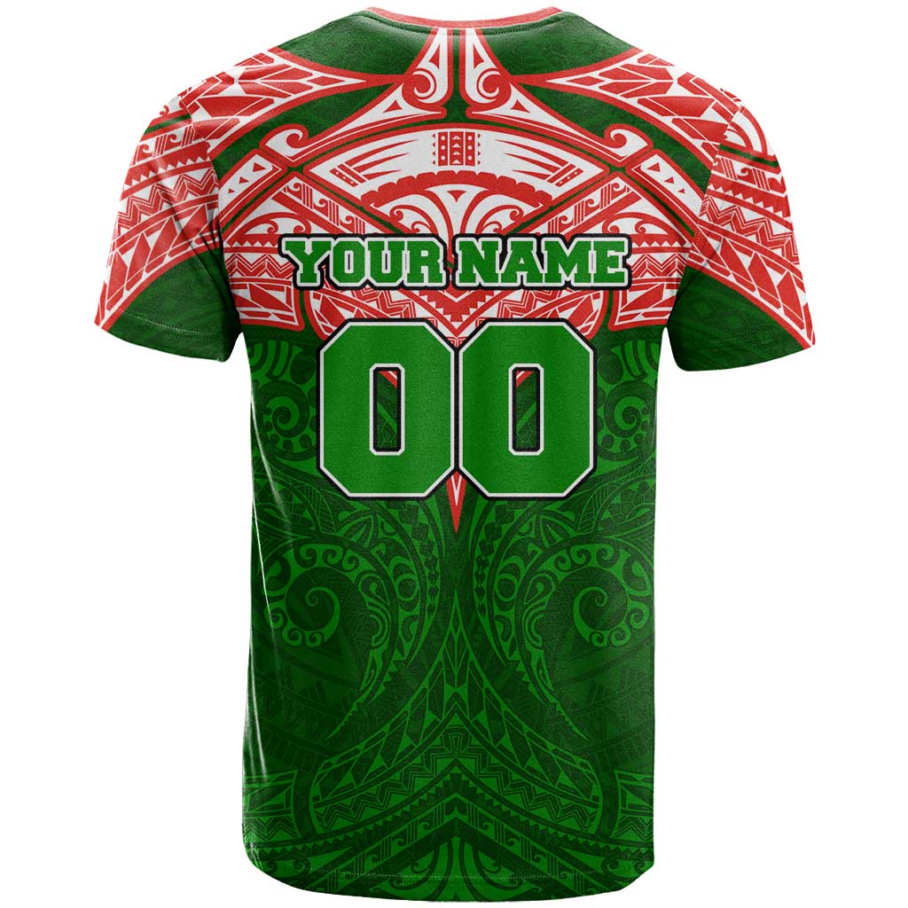 Personalized South Sydney Rabbitohs T Shirt Polynesian Tribal Pattern Style