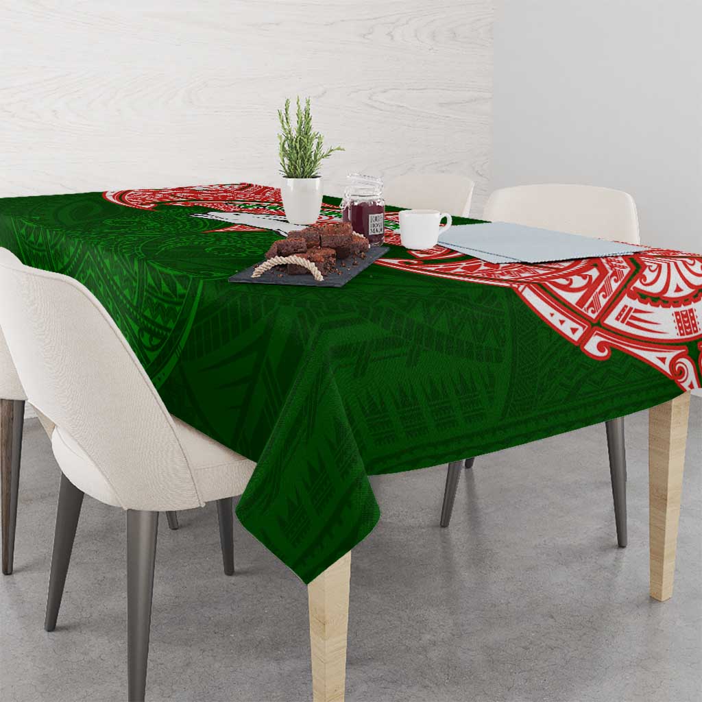 Personalized South Sydney Rabbitohs Tablecloth Polynesian Tribal Pattern Style