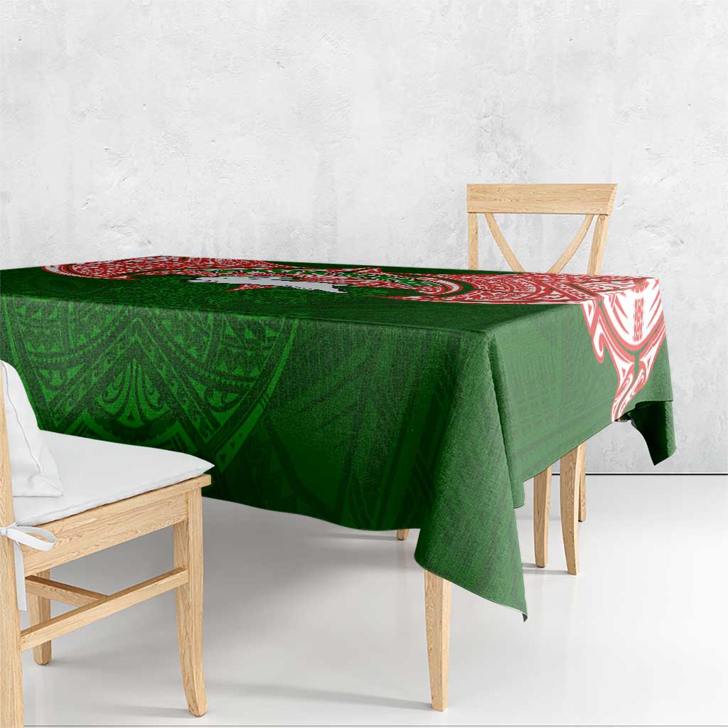 Personalized South Sydney Rabbitohs Tablecloth Polynesian Tribal Pattern Style