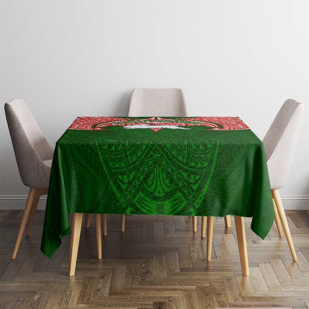 Personalized South Sydney Rabbitohs Tablecloth Polynesian Tribal Pattern Style