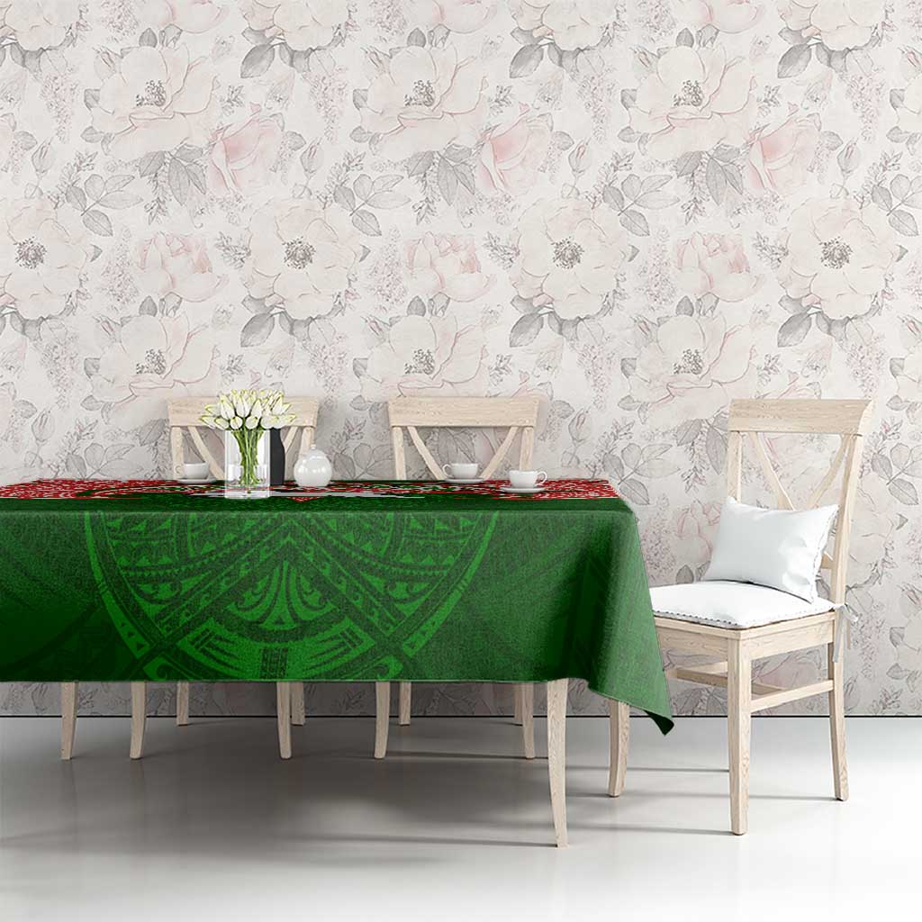 Personalized South Sydney Rabbitohs Tablecloth Polynesian Tribal Pattern Style
