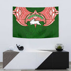 Personalized South Sydney Rabbitohs Tapestry Polynesian Tribal Pattern Style