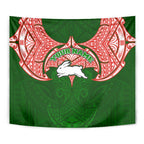Personalized South Sydney Rabbitohs Tapestry Polynesian Tribal Pattern Style