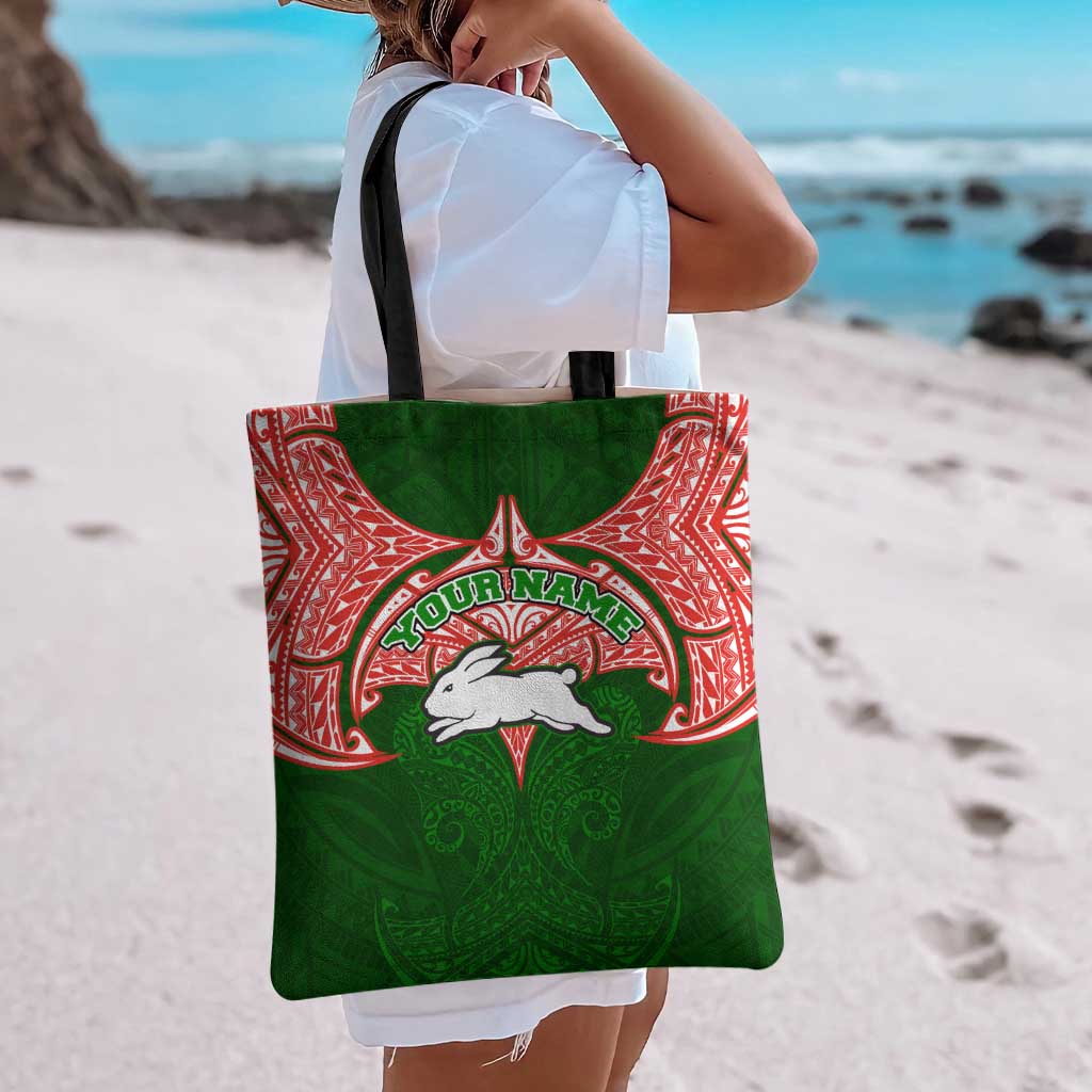 Personalized South Sydney Rabbitohs Tote Bag Polynesian Tribal Pattern Style