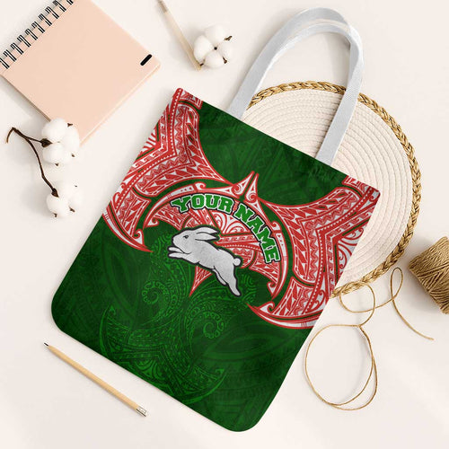 Personalized South Sydney Rabbitohs Tote Bag Polynesian Tribal Pattern Style