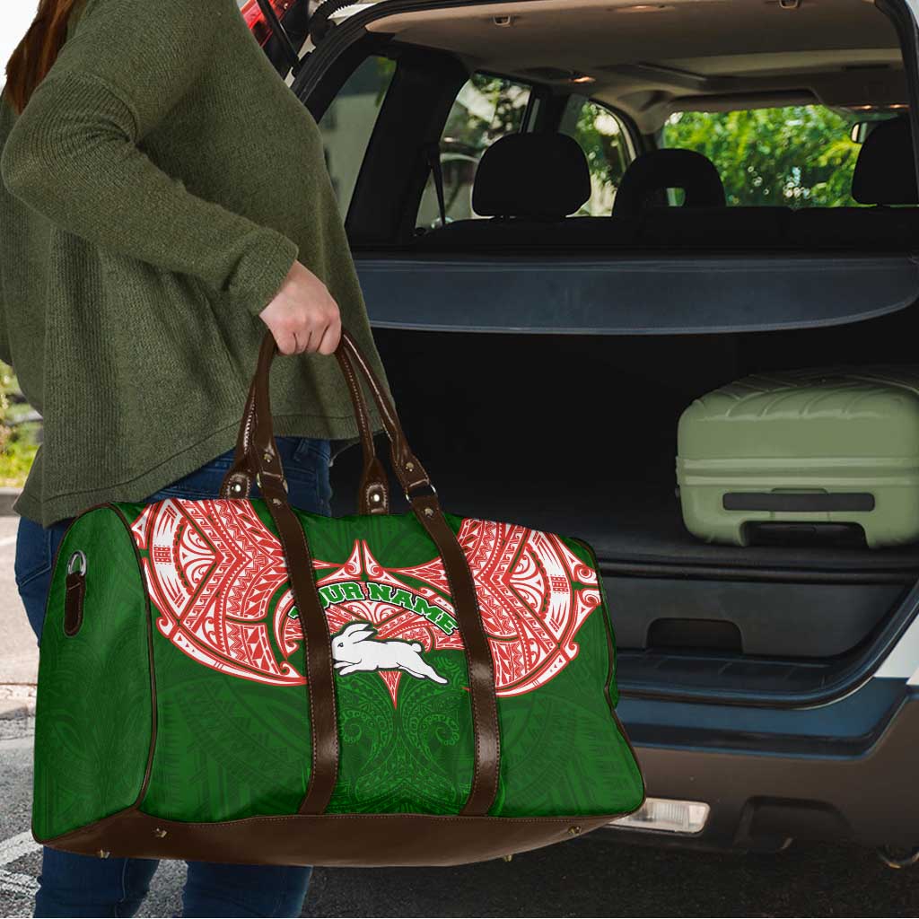 Personalized South Sydney Rabbitohs Travel Bag Polynesian Tribal Pattern Style